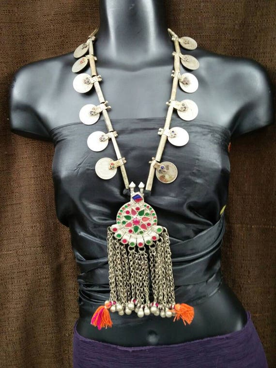 Tribal Necklace & Earring Set - Golden/Silver Coin Jewelry For Dance Costume Or Boho Style