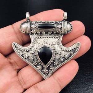 Afghan Tribal Kuchi Handmade Antique Design Belly Dance Vintage Style Anchor Shaped Yoga Mala Necklace Pendant diy Bohemian Jewelry Findings