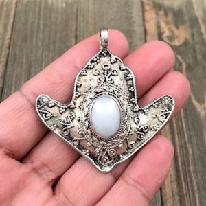 Afghan Tribal Kuchi Handmade Antique Design Belly Dance Vintage Style Anchor Shaped Yoga Mala Necklace Pendant diy Bohemian Jewelry Findings