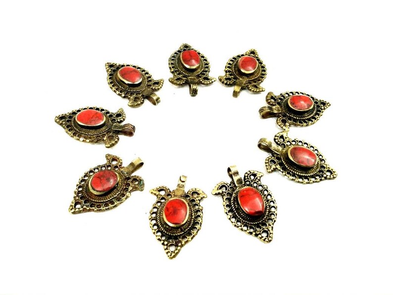 9 Waziri Pendants DIY Costume Designing Boho Belly Dancing Jewelry Supply Charms Banjara Kuchi Gypsy Tribal Pendant Findings Dress Designing
