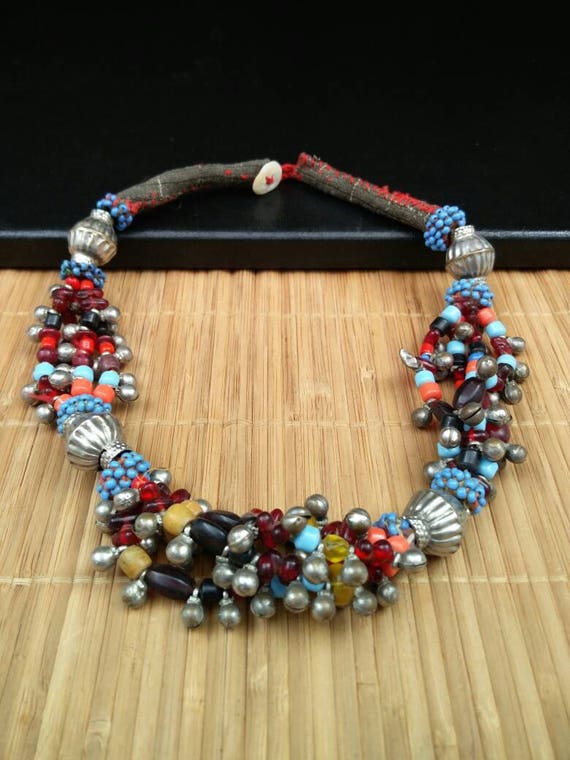 Afghan Beaded Necklace Kuch Tribal Necklace Tibet… - image 9