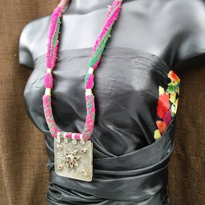 Afghan Tribal Rare Traditional Big Long Pendant Necklace Vintage Handmade Kuchi Jewelry Ethnic Boho Indian Banjara Belly Dancing Necklace.