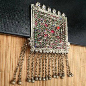 Afghan Tribal Kuchi Pendant Handmade Antique Traditional Belly Dance Costume Vintage DIY Yoga Mala Necklace Charm Bohemian Jewelry Findings