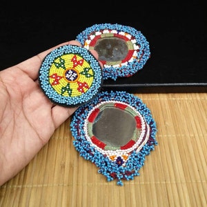 3 Dress Patches Belly Dancing Costume Supply Afghan Kuchi Handmade Vintage Sew On Panels Banjara Tribal Bohemian Clothing Jewelry Findings.
