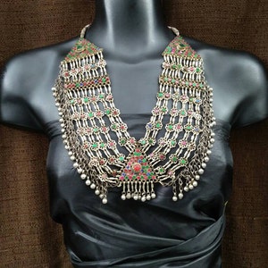 Afghan Tribal Necklace Traditional Vintage Antique Handmade Jewelry Kuchi Boho Necklace Ethnic Indian Turkish Nepali Waziri Banjara Necklace