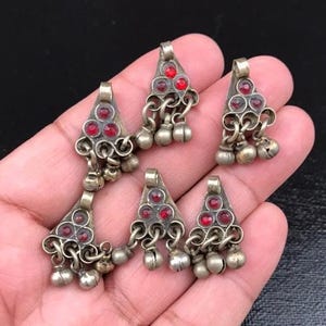 6 Vintage Charms Belly Dance Costume Dress Antique Pendants Tribal Kuchi Afghan Handmade DIY Earrings Bracelet Bohemian Jewelry Finding Gift