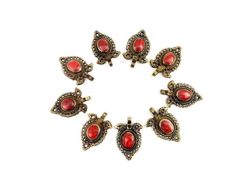 9 Waziri Pendants DIY Costume Designing Boho Belly Dancing Jewelry Supply Charms Banjara Kuchi Gypsy Tribal Pendant Findings Dress Designing