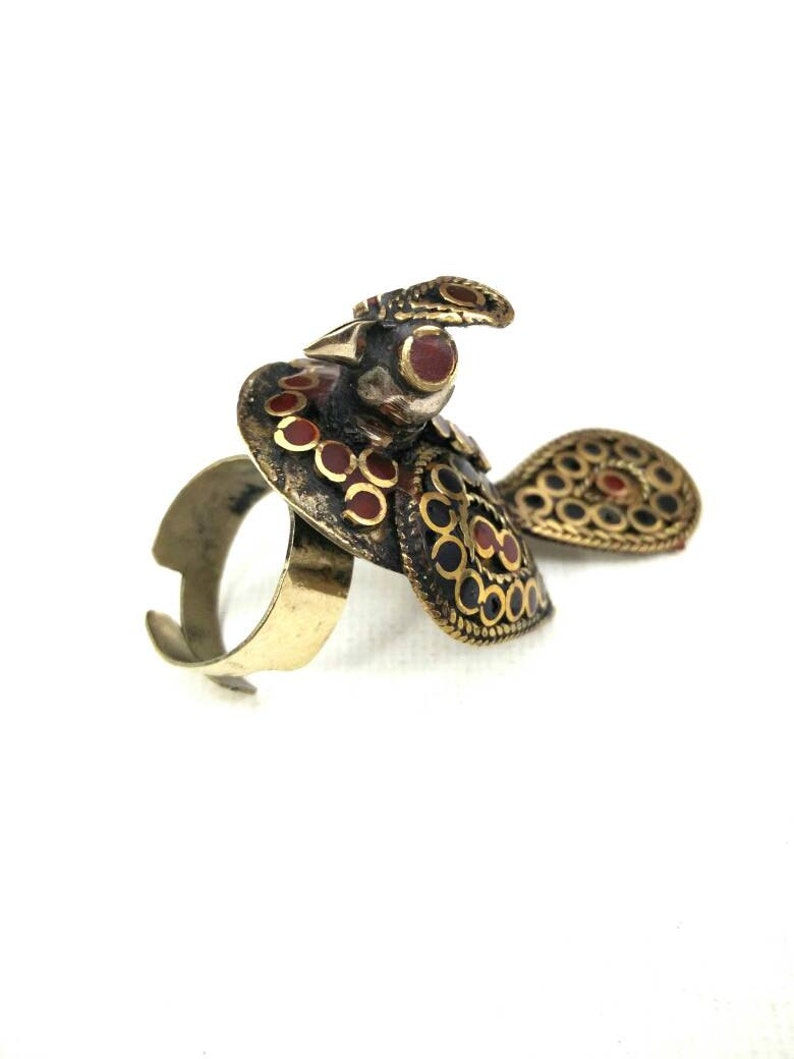 Vintage Handmade Bird Ring Women Afghan Kuchi Jewelry Banjara Tribal Jewelry Boho Gypsy Indian Ring Ethnic Ring Gift for her Belly Dancing.