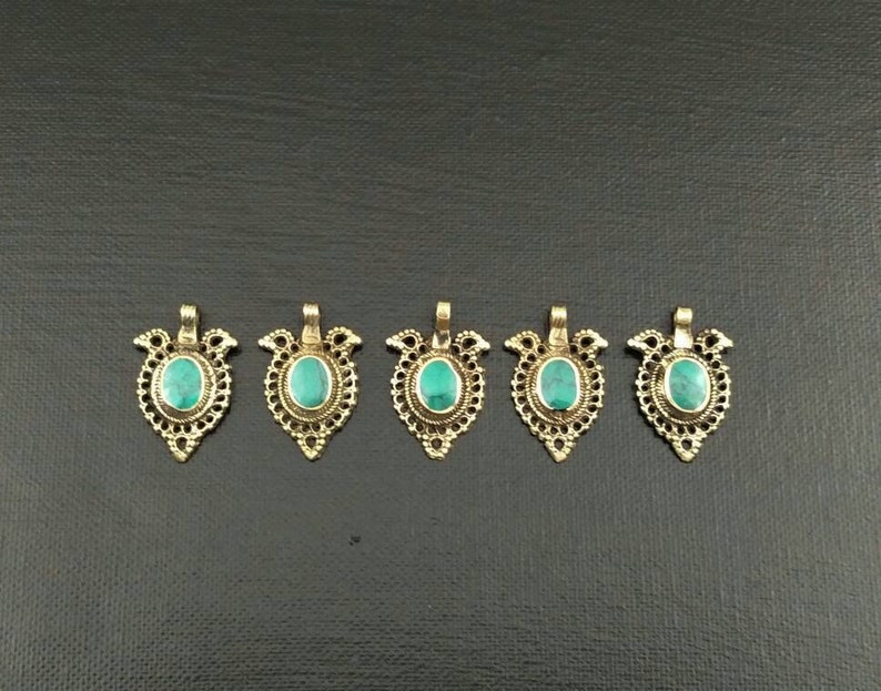 5 Waziri Pendants DIY Costume Designing Boho Belly Dancing Jewelry Supply Charms Banjara Kuchi Gypsy Tribal Pendant Findings Dress Designing