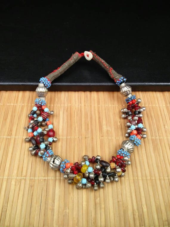 Afghan Beaded Necklace Kuch Tribal Necklace Tibet… - image 2