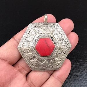 Afghan Tribal Kuchi Pendant Handmade diy Belly Dancing Bohemian Jewelry Findings Traditional Unique Ethnic Vintage Style Antique Design Gift