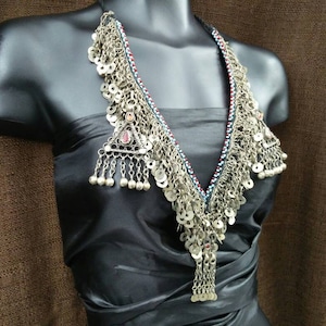 Afghan Tribal Necklace Traditional Vintage Antique Handmade Jewelry Kuchi Boho Necklace Ethnic Indian Turkish Nepali Waziri Banjara Necklace