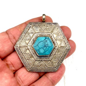 Afghan Tribal Kuchi Pendant Handmade diy Belly Dancing Supply Bohemian Jewelry Findings Traditional Unique Vintage Style Antique Design Gift