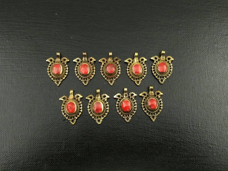 9 Waziri Pendants DIY Costume Designing Boho Belly Dancing Jewelry Supply Charms Banjara Kuchi Gypsy Tribal Pendant Findings Dress Designing