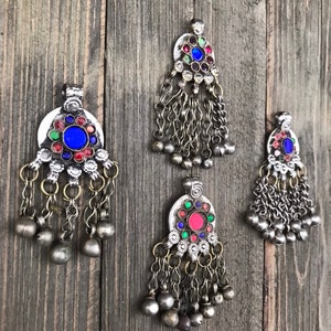 4 Vintage Coin Pendants DIY Belly Dancing Costume Design Supply Old Antique Coin Charms Banjara Afghan Kuchi Tribal Bohemian Jewelry Finding