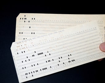 ビンテージドイツ製IBMコンピュータパンチカード / 1970年代のメイン