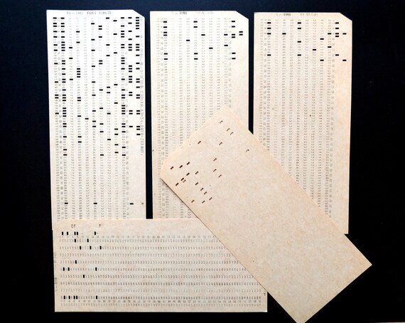 15 Vintage Mainframe Punch Cards – IBM 80-Column Format, USSR NOS From 1970s-80s