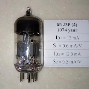 1x 6N23P = E88CC, 6DJ8, 6922 Triode Tube Reflector SILVER SHIELD 1974 Tested NEW