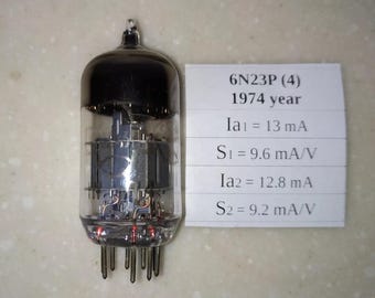 1x 6N23P = E88CC, 6DJ8, 6922 Reflector de tubo de triodo SILVER SHIELD 1974 Probado NUEVO
