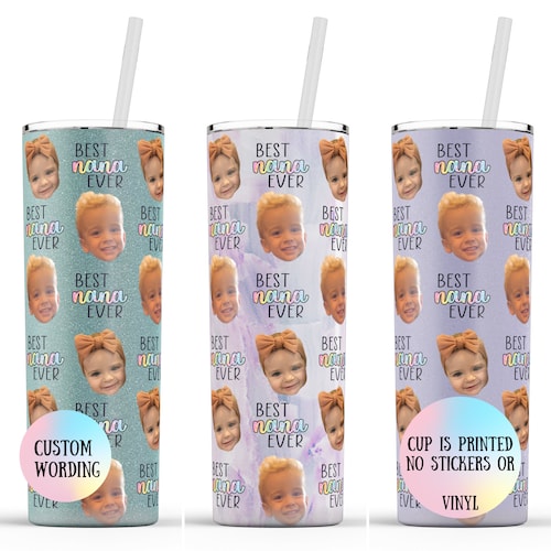cadeau pour grand-mère, gobelet photo, tasse photo, cadeau pour maman, bas de Noël pour grand-mère, cadeau gigi, cadeau grand-mère, gobelet visage, gobelet de Noël