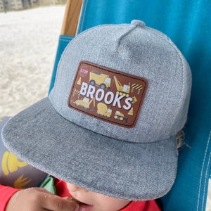 construction hat for boys, snapback hat for boys, name hat for toddler, name hat for infant, custom kid hat, custom toddler hat baby boy hat