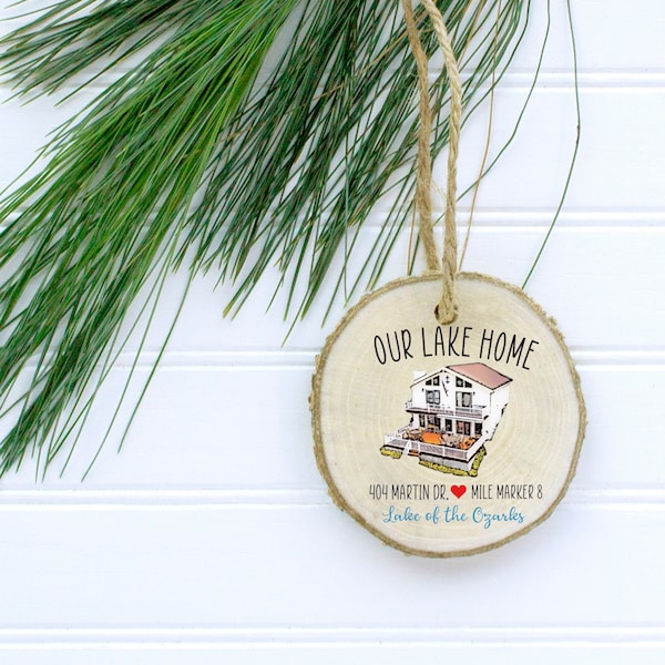 lake home ornament, lake house ornament, realtor ornament gift, vakantiehuis ornament, beach home ornament lake van de ozark lake michigan