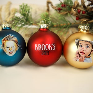 photo ornaments, personalized glass ornament, picture ornament, 2020 ornament, Christmas ball ornament, grandkid ornament, stocking stuff