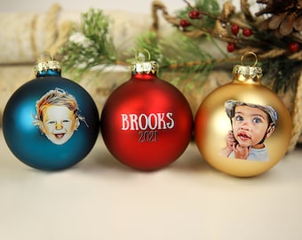 photo ornaments, personalized glass ornament, picture ornament, 2020 ornament, Christmas ball ornament, grandkid ornament, stocking stuff