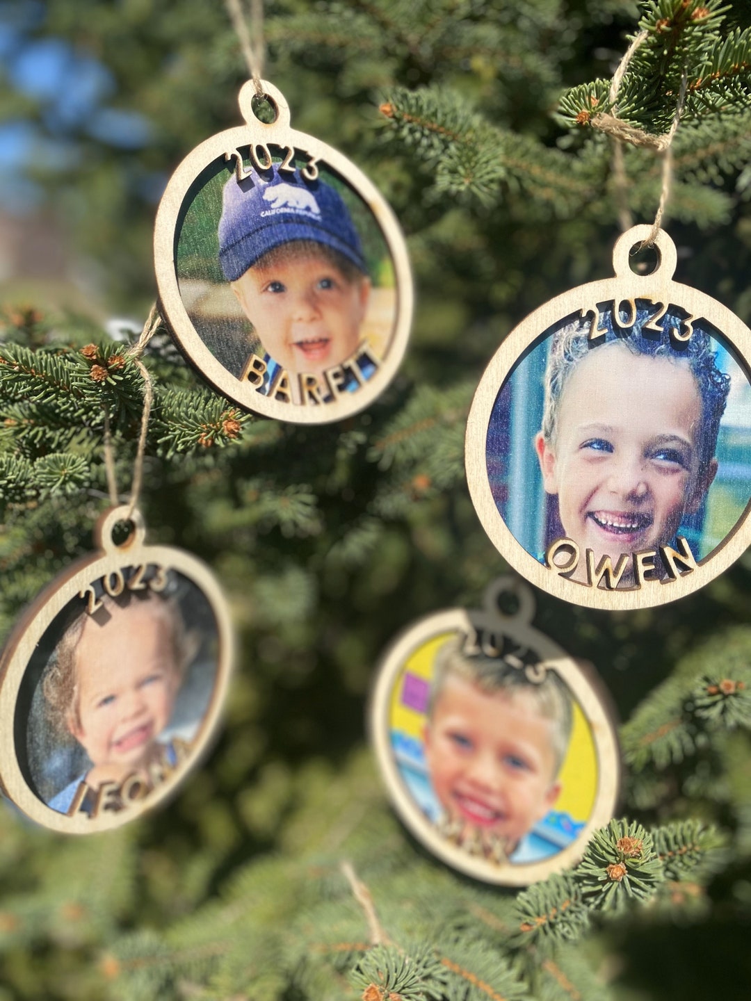 Personalized Photo Ornament, 2023 Photo Ornament, Ornament With Kid Picture, Grandkid Ornament ...