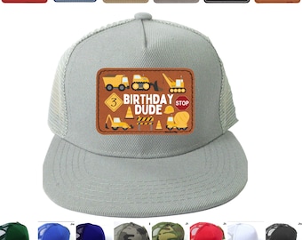 construction hat for boys, snapback hat for boys, name hat for toddler, construction birthday, construction 1st birthday, construction 2nd