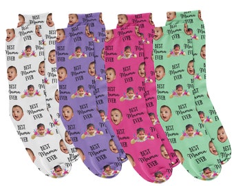 Personalized Photo Socks – Best Mama/Grandma Ever, Custom Mother's Day Gift