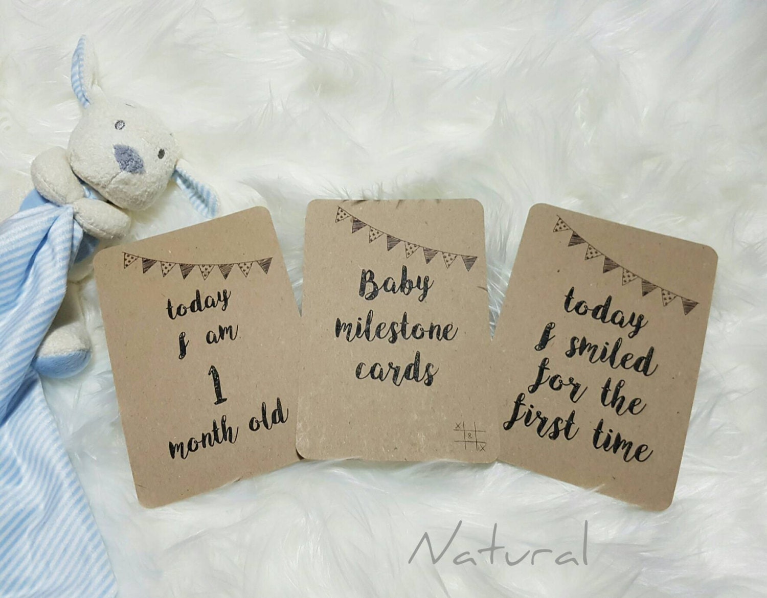 Baby Milestone Cards Natural Monochrome Floral Etsy