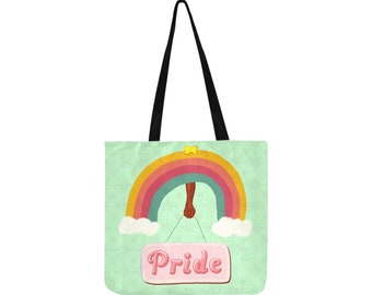 Pride Tote, Rainbow Shopping Bag, LGBTQ Market Bag, Pride Groceries Shoulder Bag