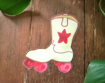 Cowboy Roller Skate Sticker - Texas Stickers - Western Stickers For Accessories - Laptop Sticker - Christmas Gift