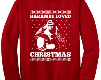 Revel Shore Harambe Loved Christmas Sweatshirt