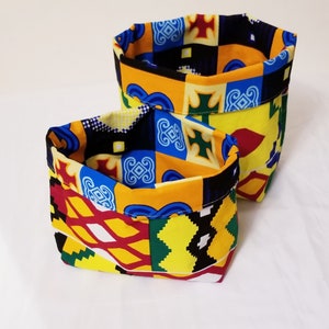 Fabric Storage baskets/ Reversible / Eco friendly/ Ankara gifts/ Ankara gifts ideas (2pcs)