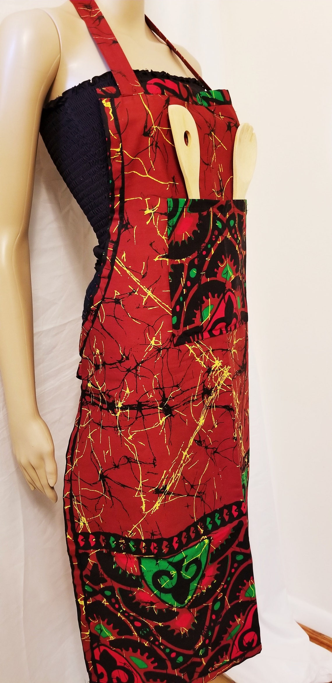 African Print Batik Apron/ African Print Apron/ Holiday Gift Etsy