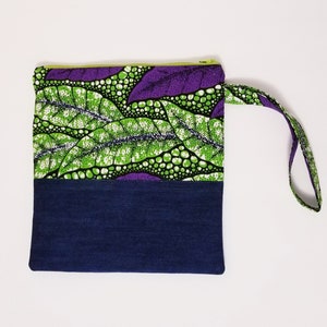 Ankara Print/Demin Wristlets / Pouches