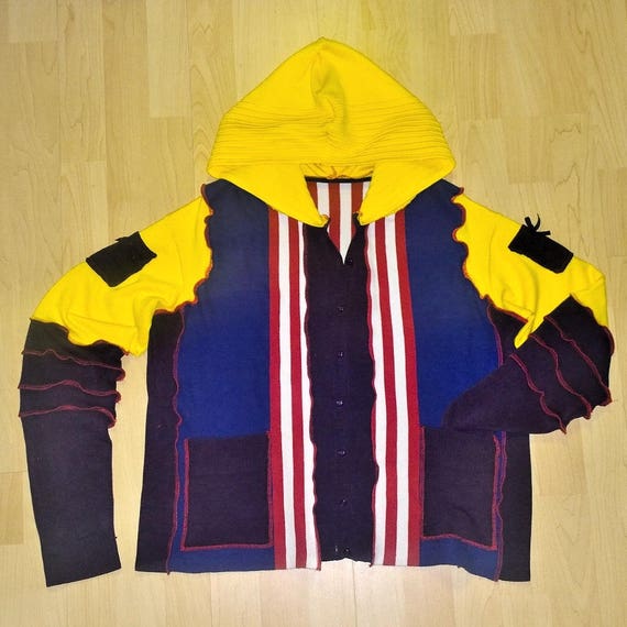 Hoody/upcycled Clothing/cardigan/sweater/festival Clothing/funky