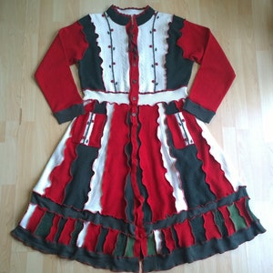 Weihnachten/Sweater Mantel/Upcycled Kleidung/Festival Kleidung/Funky Kleidung/Boho Kleidung/einzigartige Kleidung/Strickwaren/Wolle/für Frauen/OOAK