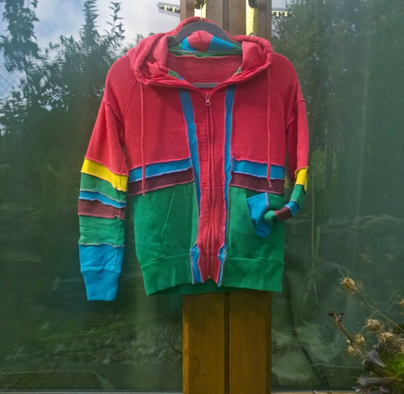 Hoody/Jacket/Women's Clothing/Upcycled Clothing/Sweatshirts/Festival Clothing/Streetwear/Funky Clothing/Boho Clothing/Unique Clothing image 1