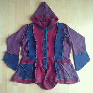 Pullover Mantel/Jacke/Upcycled Kleidung/Festival/Funky/Boho/einzigartig/Strickwaren/Wolle/für Frauen/OOAK