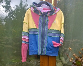 Hoody/Jacket/Women's Clothing/Upcycled Clothing/Sweatshirts/Festival Clothing/Streetwear/Funky Clothing/Boho Clothing/Unique Clothing