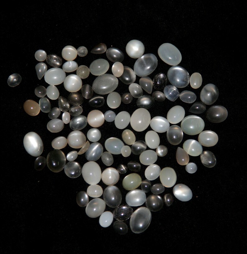 95 pcs lot wholesale natural Milky Moonstone lot mix size and Mix shape Loose cabochons For jewelry Making image 6