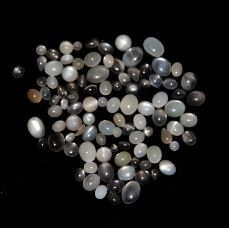 95 pcs lot wholesale natural Milky Moonstone lot mix size and Mix shape Loose cabochons For jewelry Making image 5