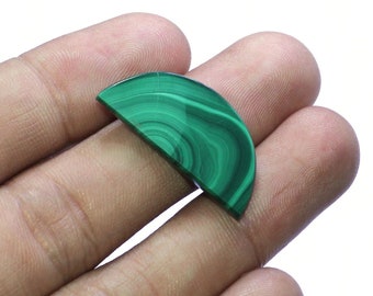 Natural Malachite Smooth Fancy Shape Cabochon Loose Gemstone 30X14X3mm 18Cts For Jewelry Making