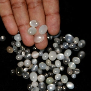 95 pcs lot wholesale natural Milky Moonstone lot mix size and Mix shape Loose cabochons For jewelry Making image 8