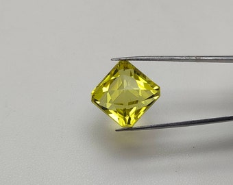 40.25Cts Amazing Natural Lemon topaz square Loose  Faceted Cut Lab Certified Cabochon Gemstones