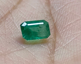 Natural Emerald panjshir Faceted Octane Shape Gemstone Emerald cut Stone 6.50x4.20x3.67mm 0.70Cts For Jewelry Making