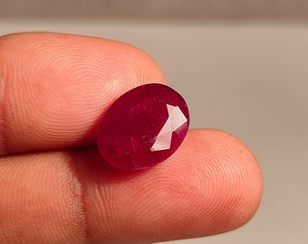 8.75 Cts 100% Natural Ruby Faceted Oval Shape Gemstone Emerald cut Stone 13.86x10.76x4.90mm For Jewelry Making